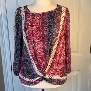 Verse dark pink bodhi knot detail top (from stitch fix). Size Large